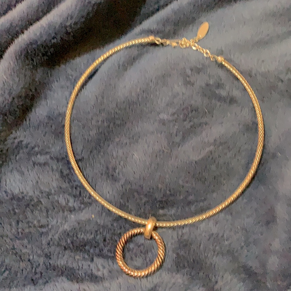 Talbots Classic braided choker necklace w/ matching pendant. WGold on wgold.